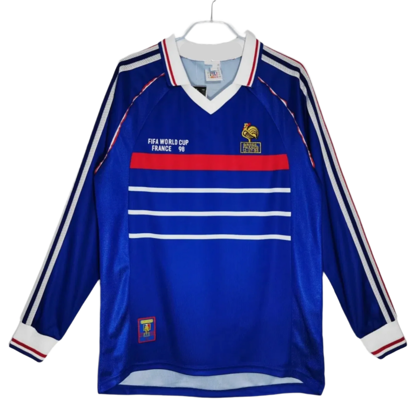 1998 France Home Shirt - Retro Long Sleeve Version