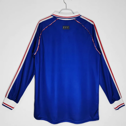 1998 France Home Shirt - Retro Long Sleeve Version