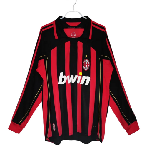 2006-2007 AC Milan Home Shirt - Retro Long Sleeve Version