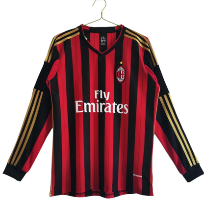 2013-2014 AC Milan Home Shirt - Retro Long Sleeve Version