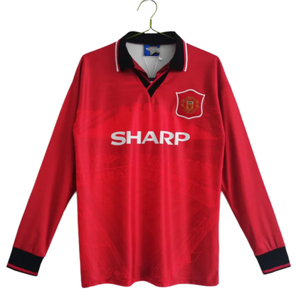 1994-1996 Manchester United Home Shirt - Retro Version Long Sleeve