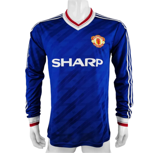 1988 Manchester United Away Shirt - Retro Version Long Sleeve