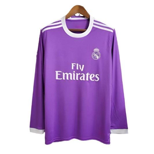 2016-2017 Madrid Purple Retro Long Sleeve – Player Version