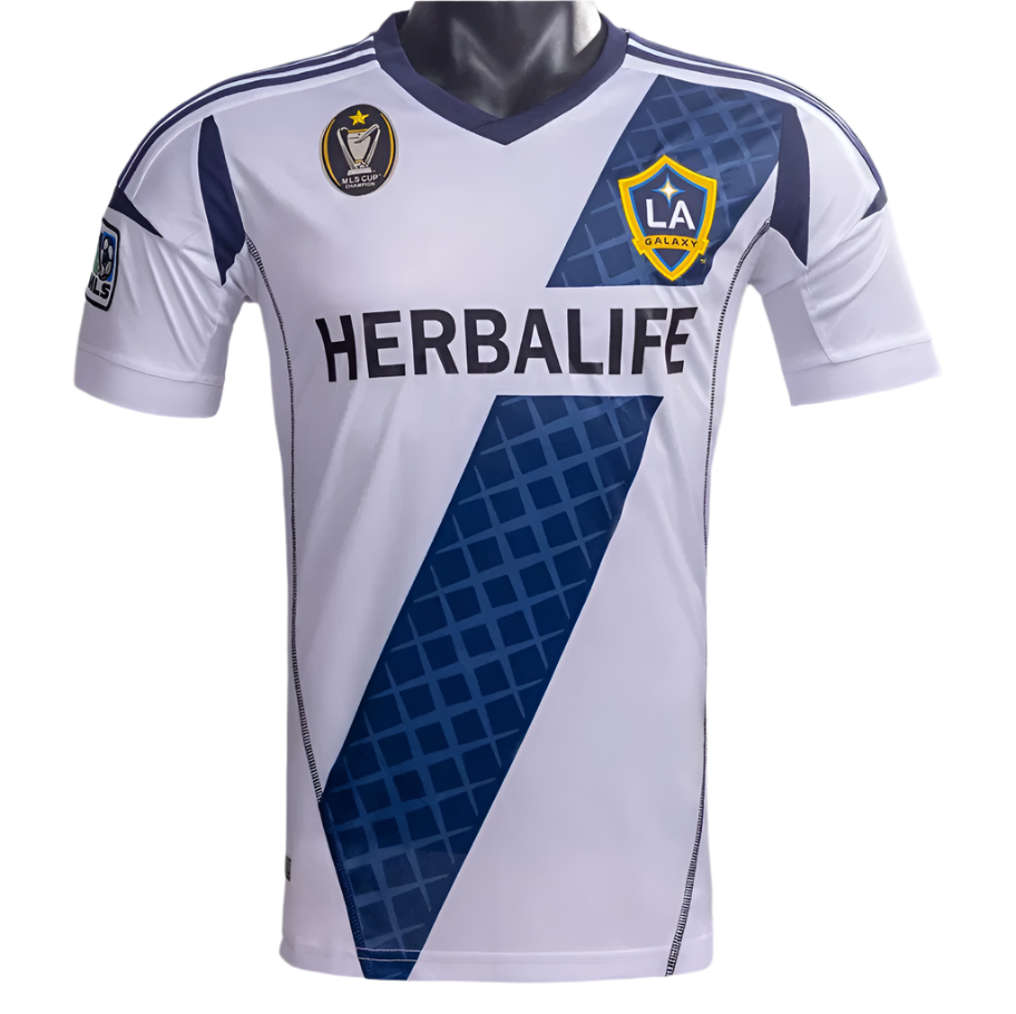 2012 LA Galaxy White/Blue Home Retro Football Jersey