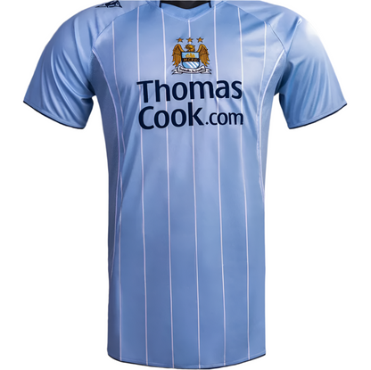 Manchester City Striped Blue Home 2007-2008 Retro Football Jersey