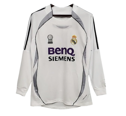 2006/2007 Real Madrid Home Shirt - Retro Long Sleeve Player Version