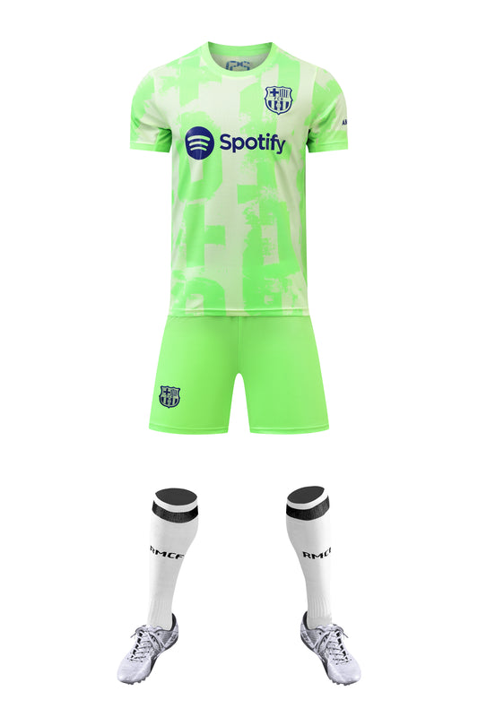 Child/Adult Barcelona Away Shirt – Erke Light Green Edition